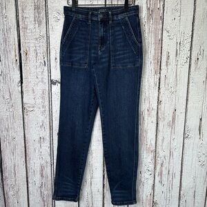 Judy Blue Jogger Jeans Size 3/26 Dark Wash High Rise Cuffed (Optional) Stretchy